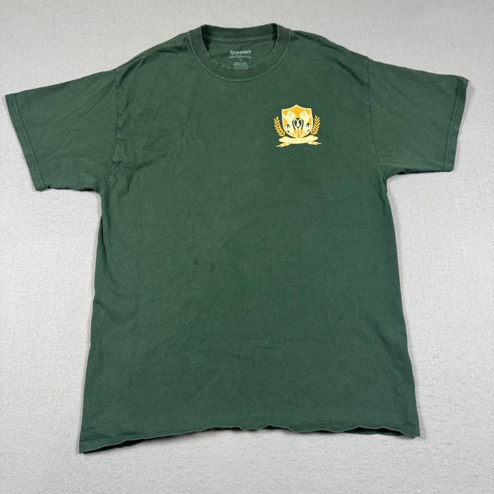 Monet Skateboards Mens‎ Green Premium Goods Graphic T-Shirt Large L Skate Tee
